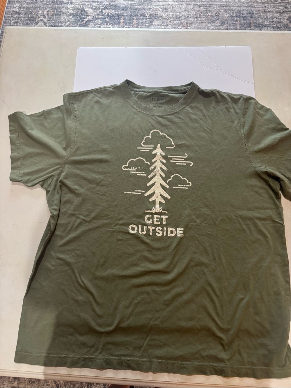 L.L. Bean Olive Green 'Get Outside' Graphic Short Sleeve Tee